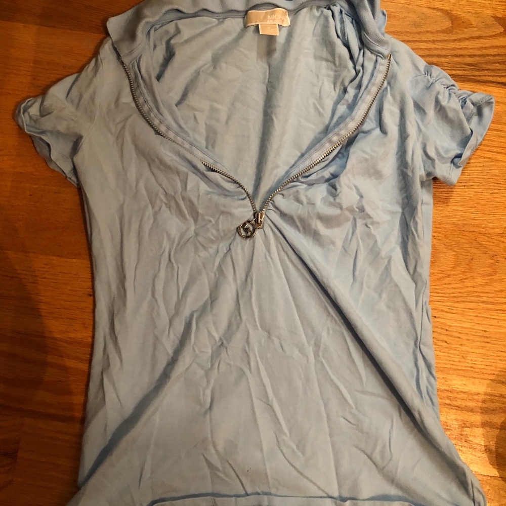 Michael Kors zip front logo top